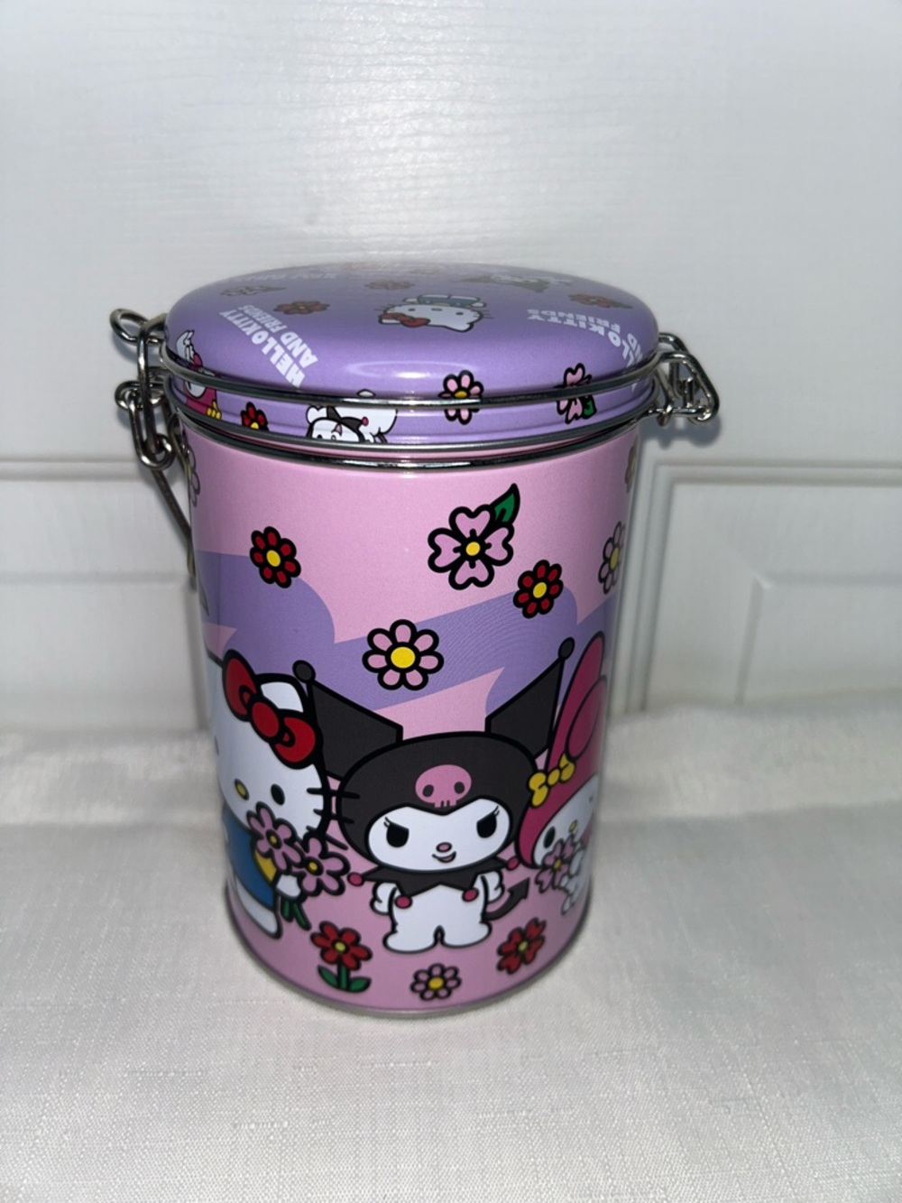 Hello Kitty & Friends Sanrio Lavender & Pink Kuromi and Friends Tin Canister
